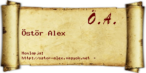 Östör Alex névjegykártya
